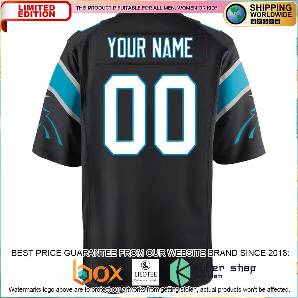 carolina panthers nike youth custom black football jersey 3 146