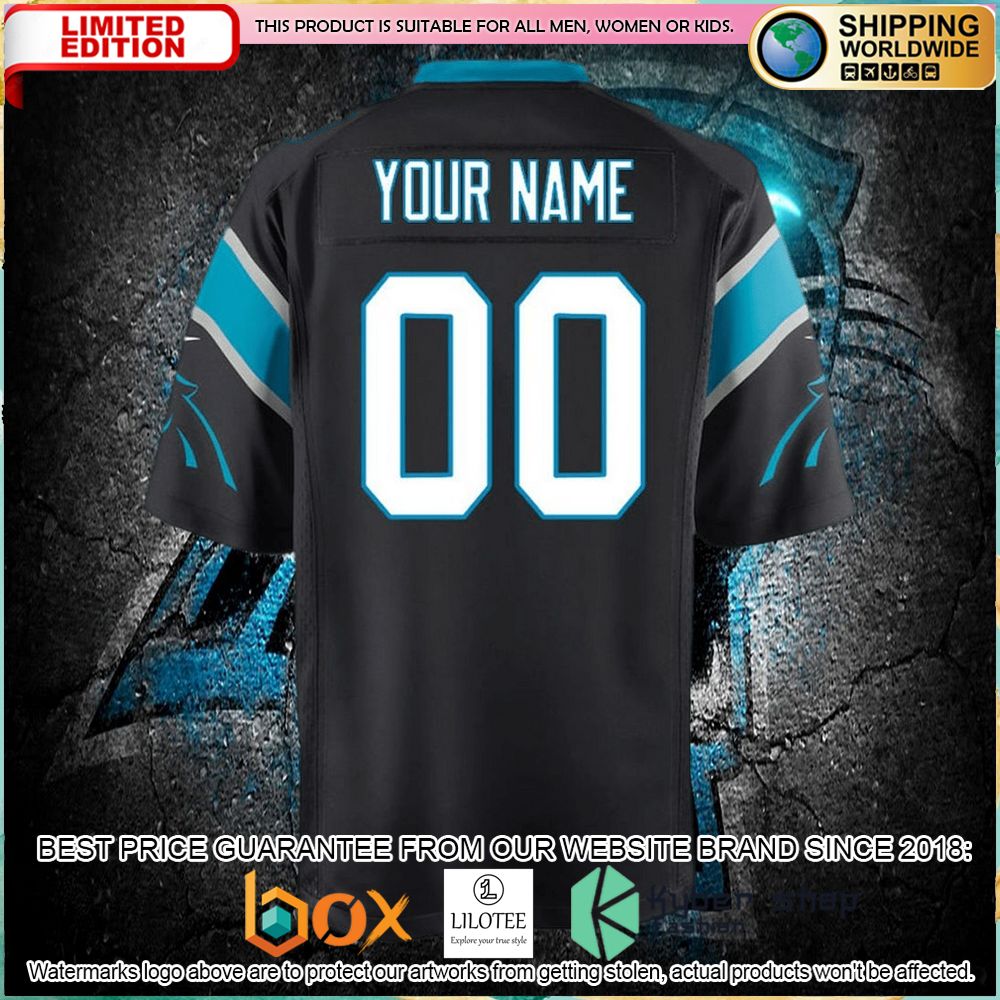 carolina panthers nike youth custom black football jersey 3 469