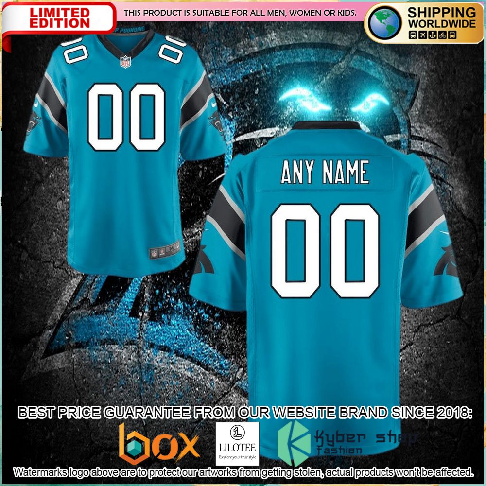 carolina panthers nike youth custom blue football jersey 1 83