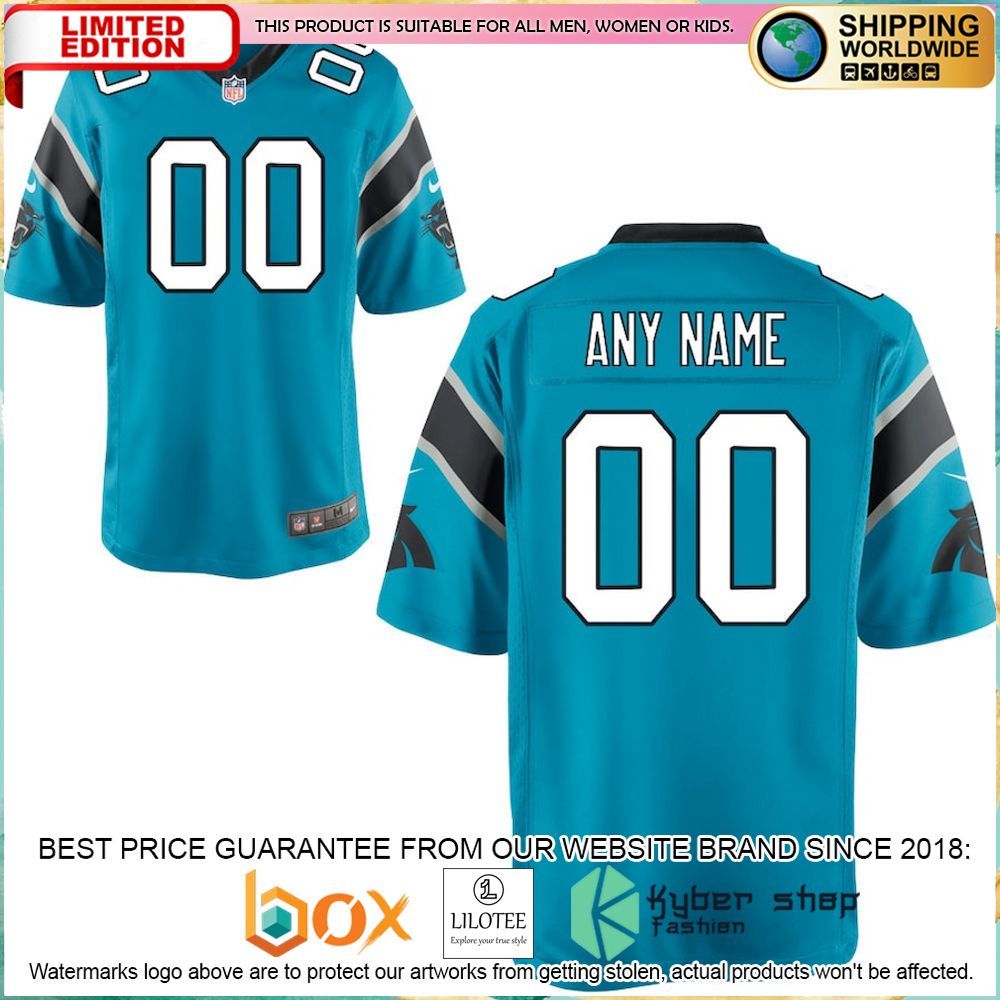 carolina panthers nike youth custom blue football jersey 2 331