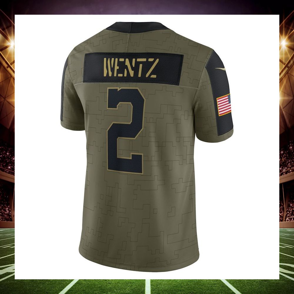 carson wentz indianapolis colts 2021 salute to service limited olive football jersey 3 544