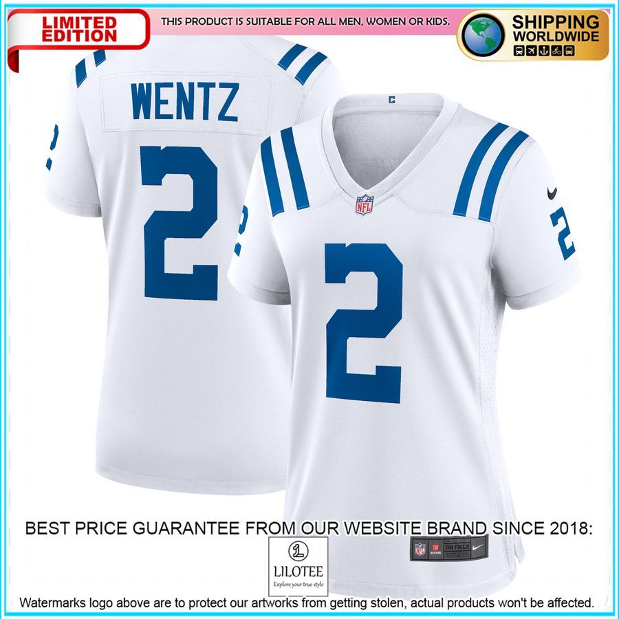 carson wentz indianapolis colts womens white football jersey 1 840