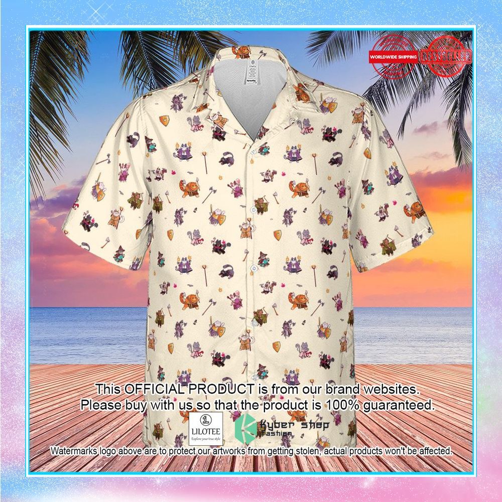 cats in dungeons and dragons pattern hawaiian shirt 2 805