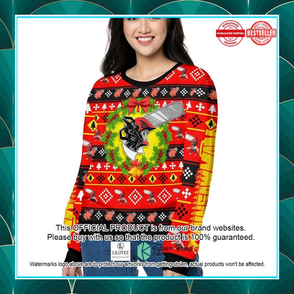 chainsaw man christmas ugly sweater 2 535