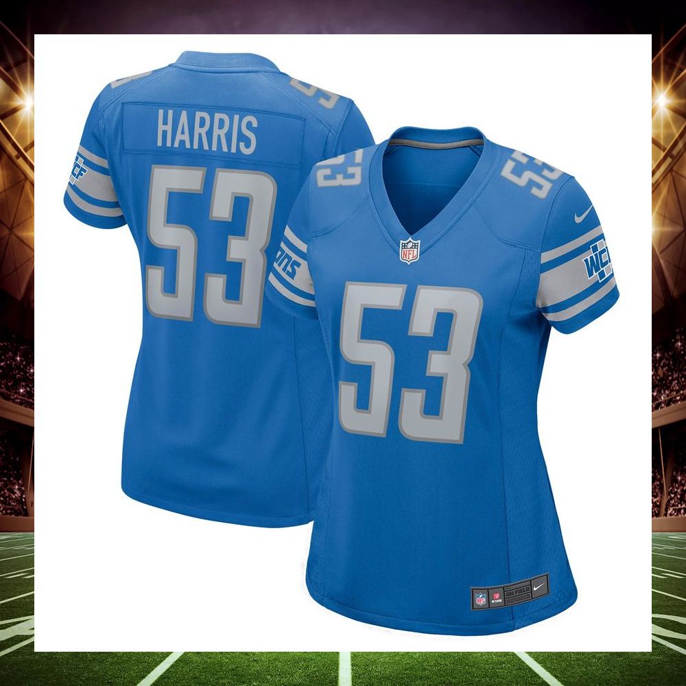 charles harris detroit lions blue football jersey 1 909