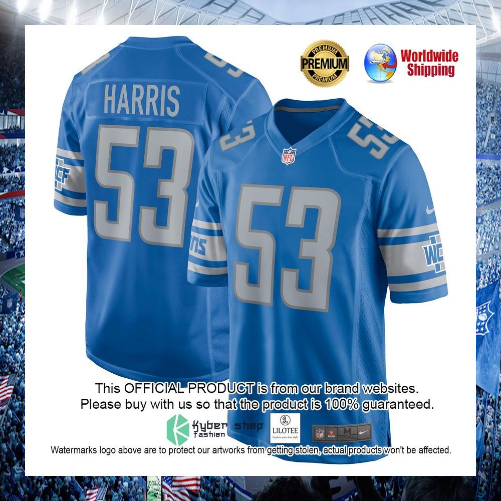charles harris detroit lions nike blue football jersey 1 418