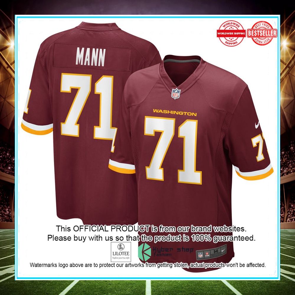 charles mann washington football team nike retired burgundy football jersey 1 385