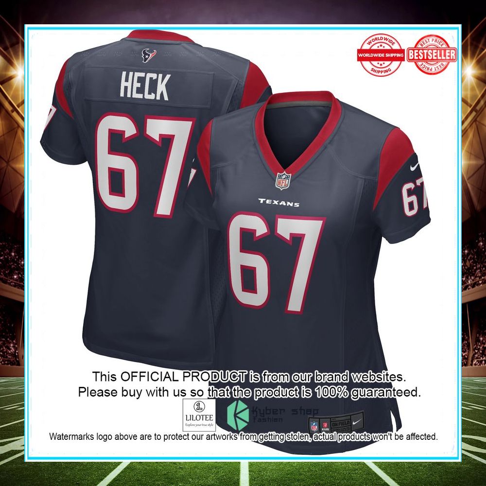 charlie heck houston texans navy football jersey 1 279