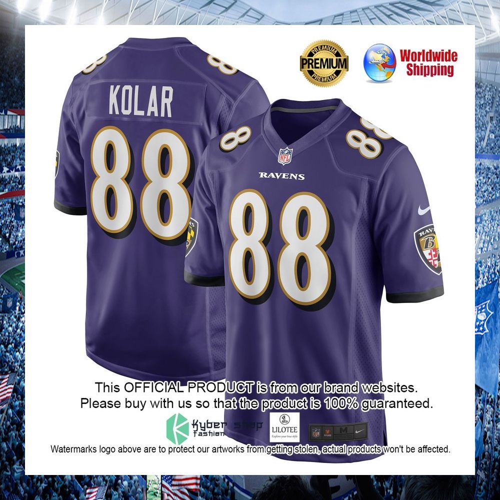 charlie kolar baltimore ravens nike purple football jersey 1 43