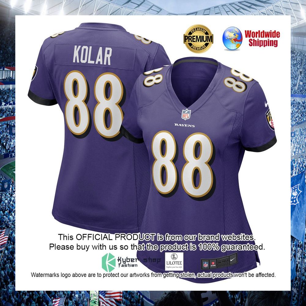 charlie kolar baltimore ravens nike womens purple football jersey 1 113