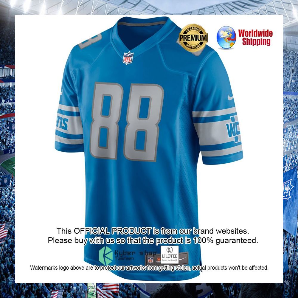 charlie sanders detroit lions nike retired blue football jersey 2 241