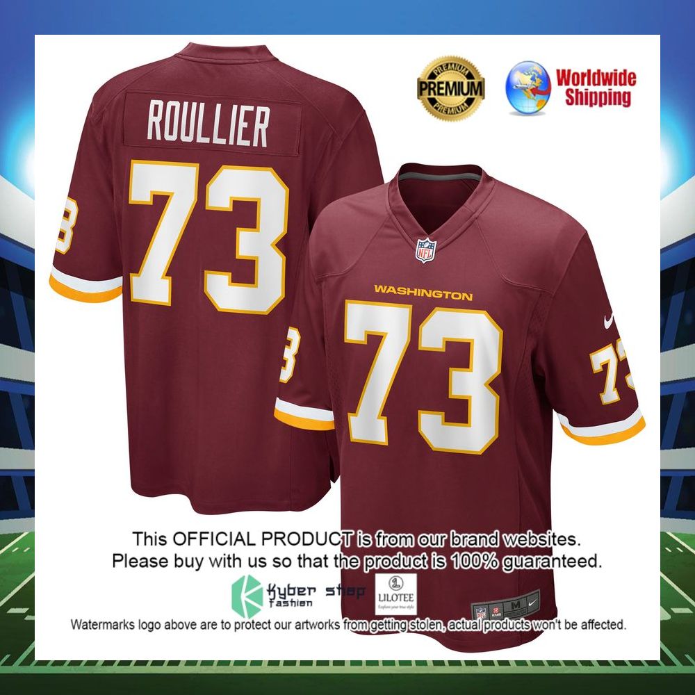 chase roullier washington football team nike game player burgundy football jersey 1 164