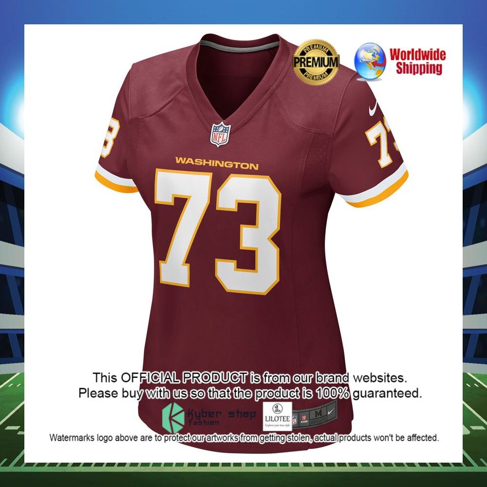 chase roullier washington football team nike womens game player burgundy football jersey 2 289
