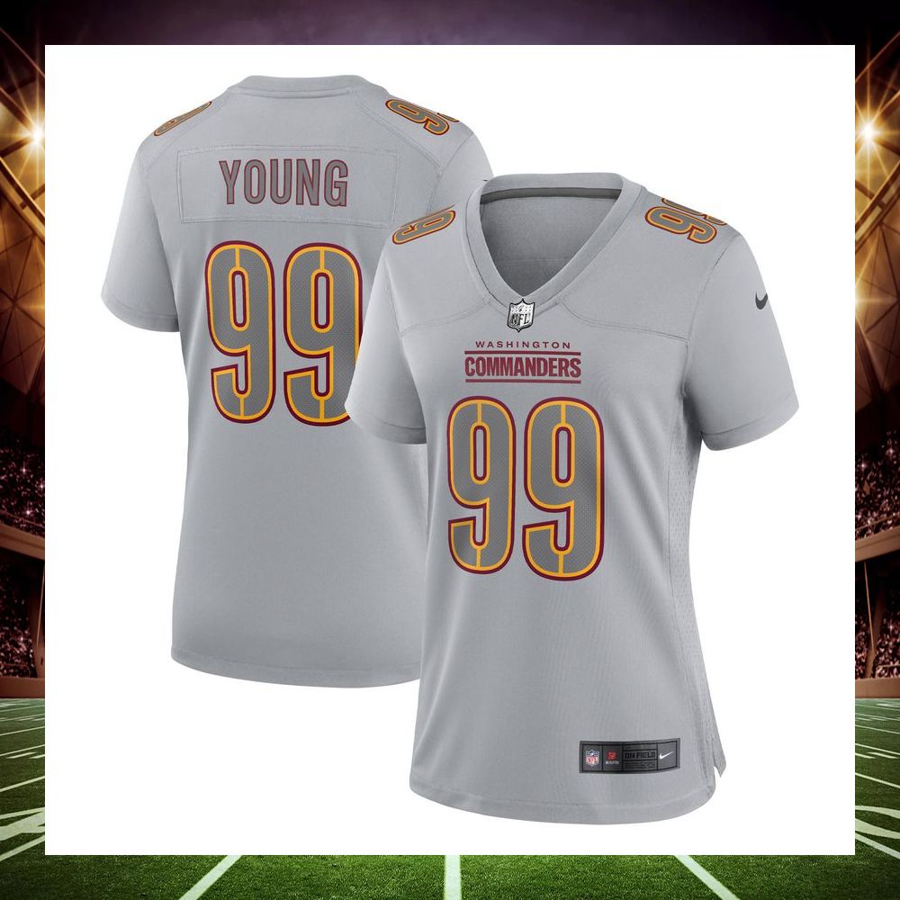 chase young washington commanders atmosphere fashion gray football jersey 1 350