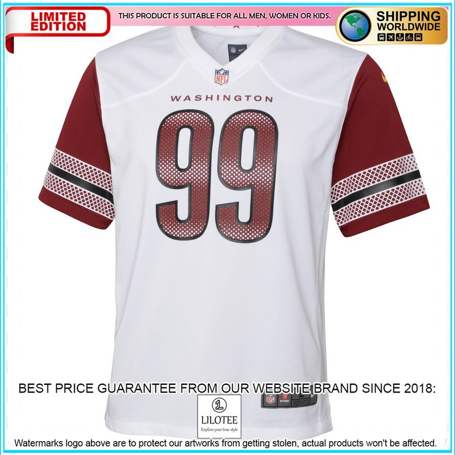 chase young washington commanders youth white football jersey 2 161