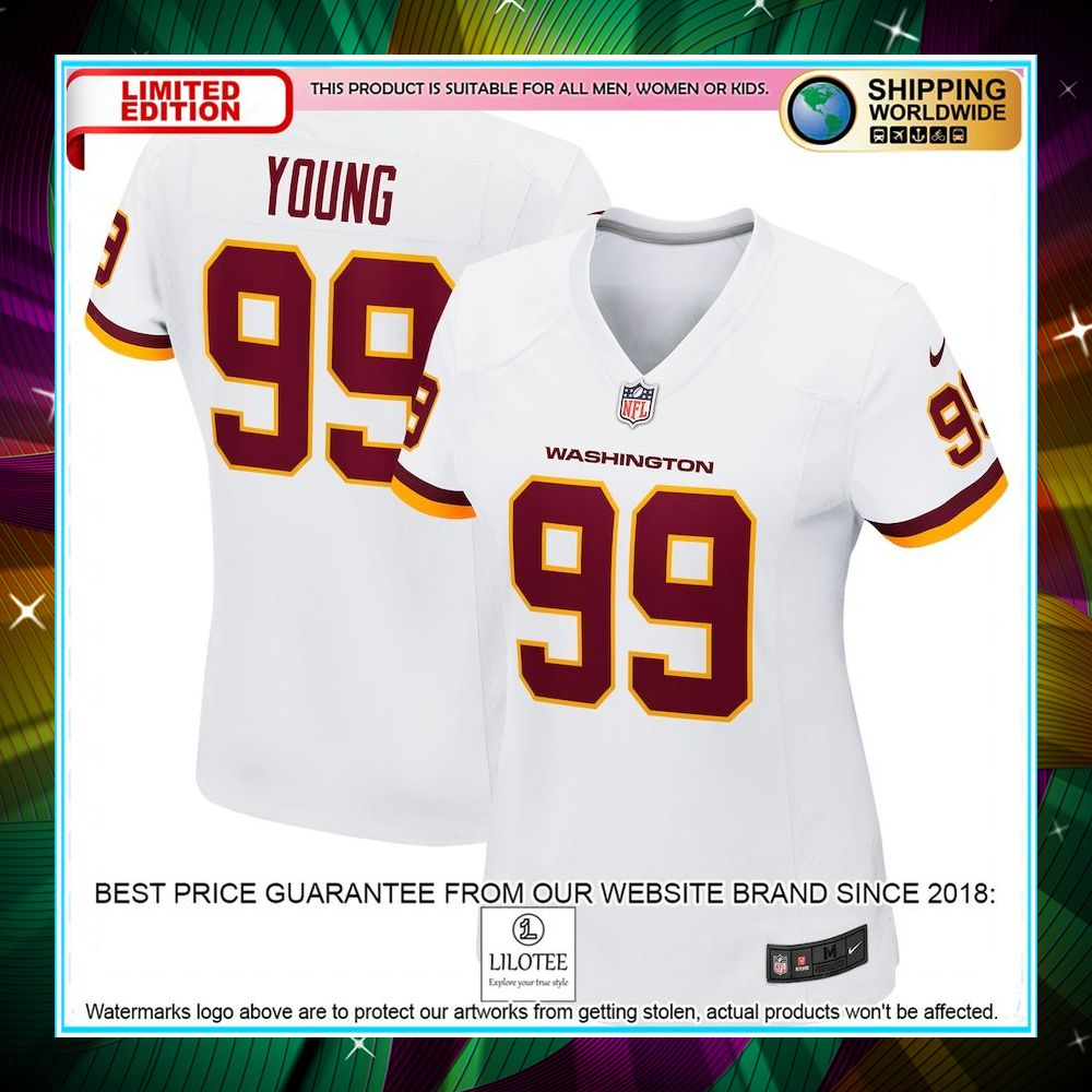 chase young washington football team womens player white football jersey 1 969