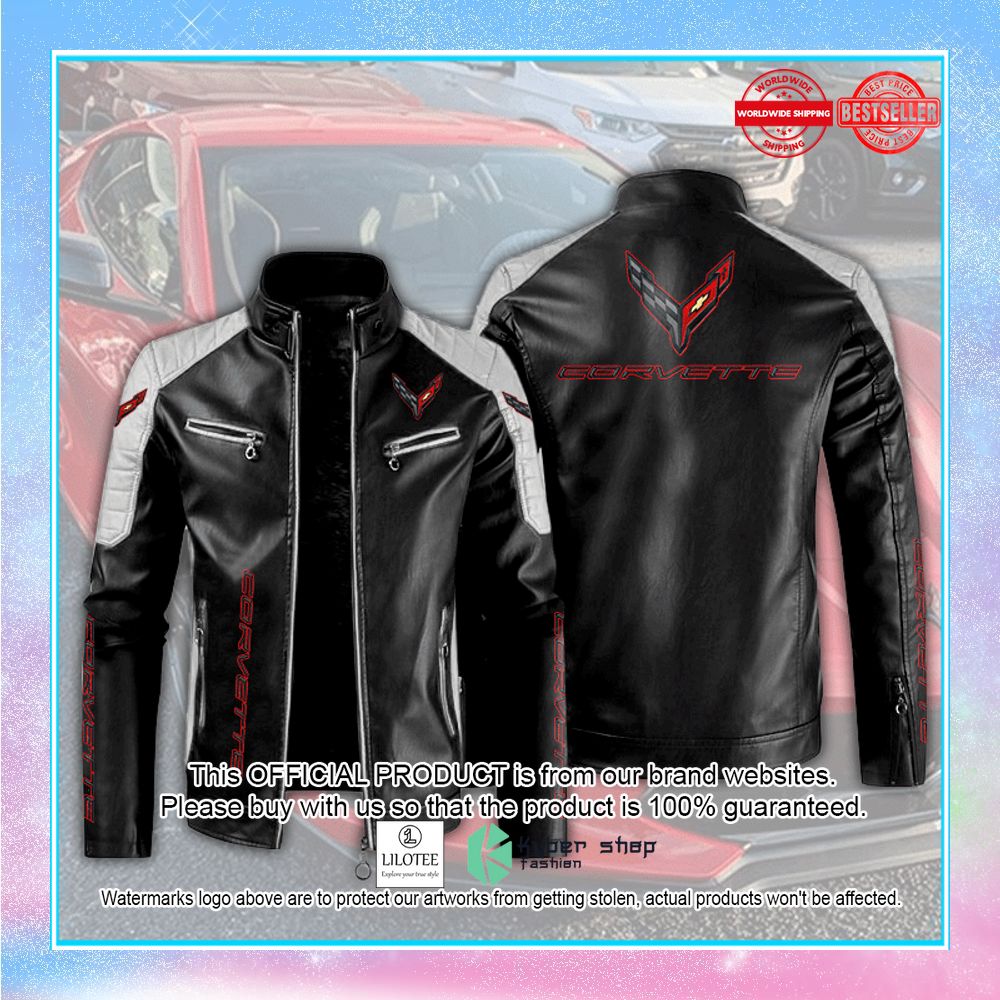 chevrolet corvette c8 motor block leather jacket 1 504