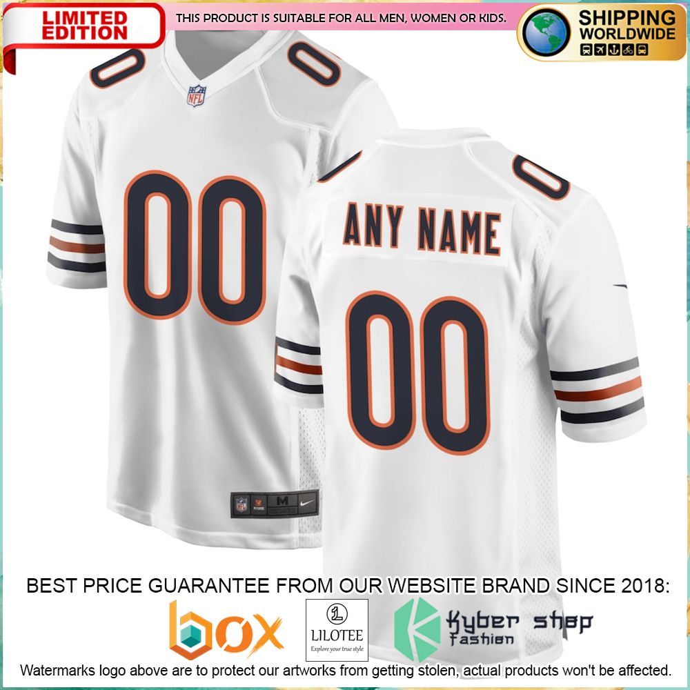 chicago bears nike custom white football jersey 1 406