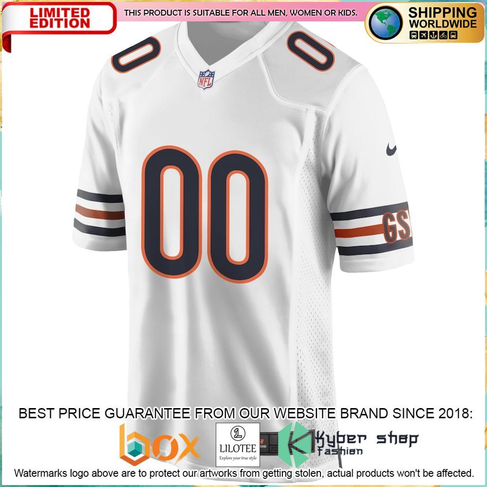 chicago bears nike custom white football jersey 2 702