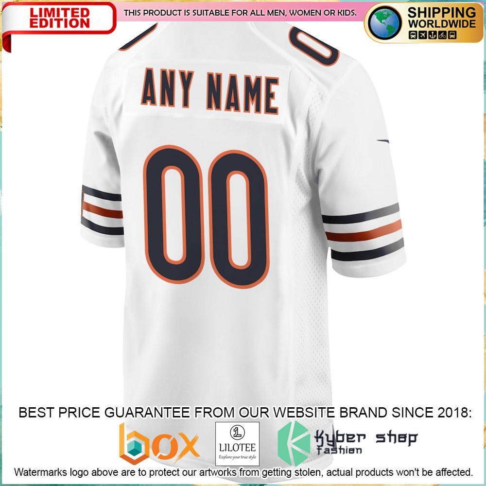 chicago bears nike custom white football jersey 3 966