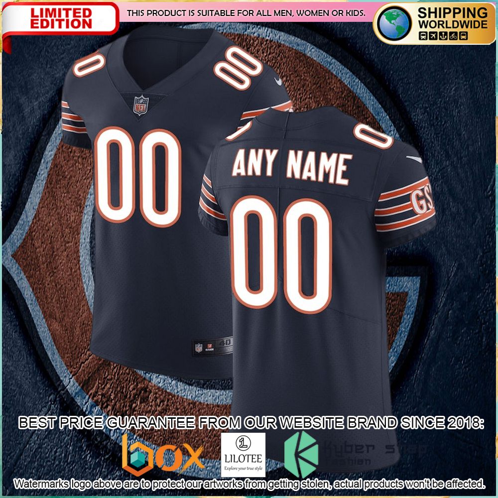 chicago bears nike vapor untouchable custom elite navy football jersey 1 968