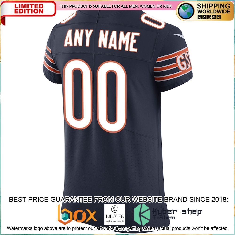 chicago bears nike vapor untouchable custom elite navy football jersey 3 112
