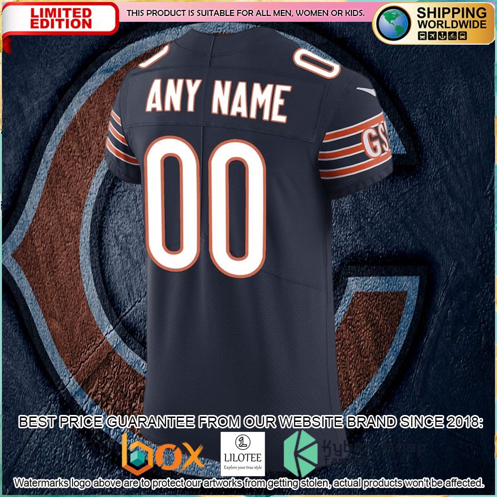 chicago bears nike vapor untouchable custom elite navy football jersey 3 89