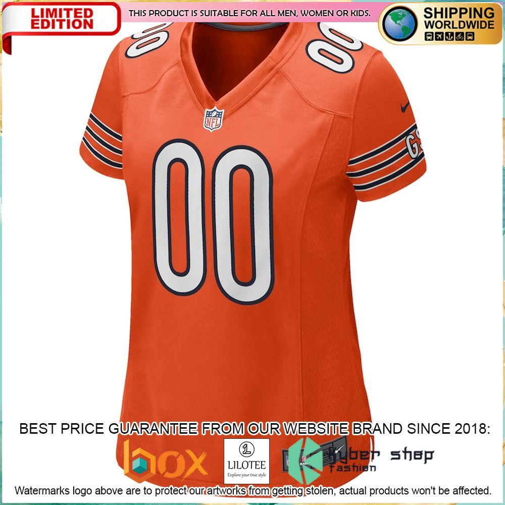 chicago bears nike womens alternate custom orange football jersey 2 478