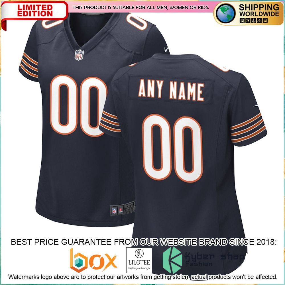 chicago bears nike womens custom navy football jersey 1 147
