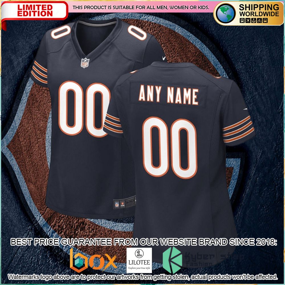 chicago bears nike womens custom navy football jersey 1 283