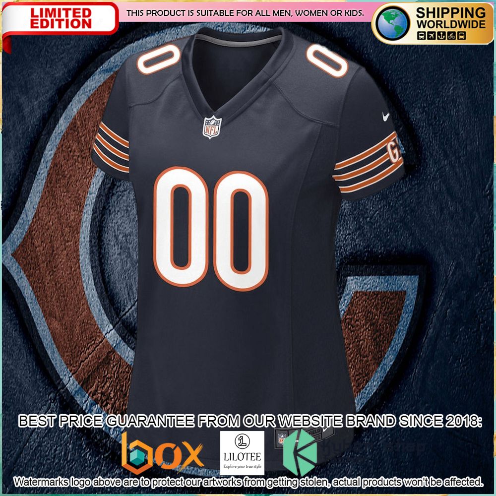 chicago bears nike womens custom navy football jersey 2 743