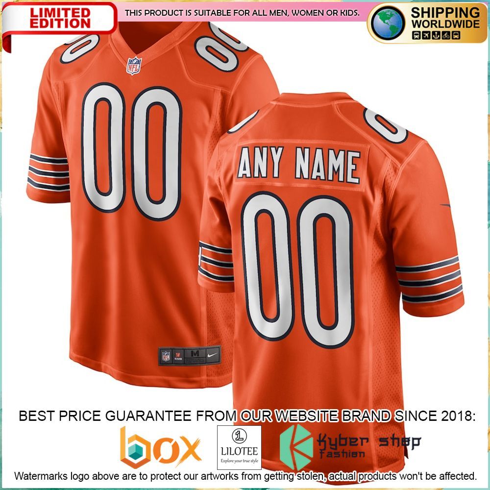 chicago bears nike youth alternate custom orange football jersey 1 275