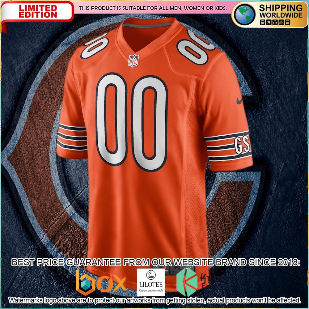 chicago bears nike youth alternate custom orange football jersey 2 186