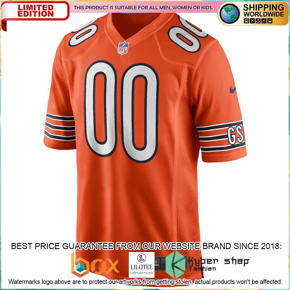 chicago bears nike youth alternate custom orange football jersey 2 47