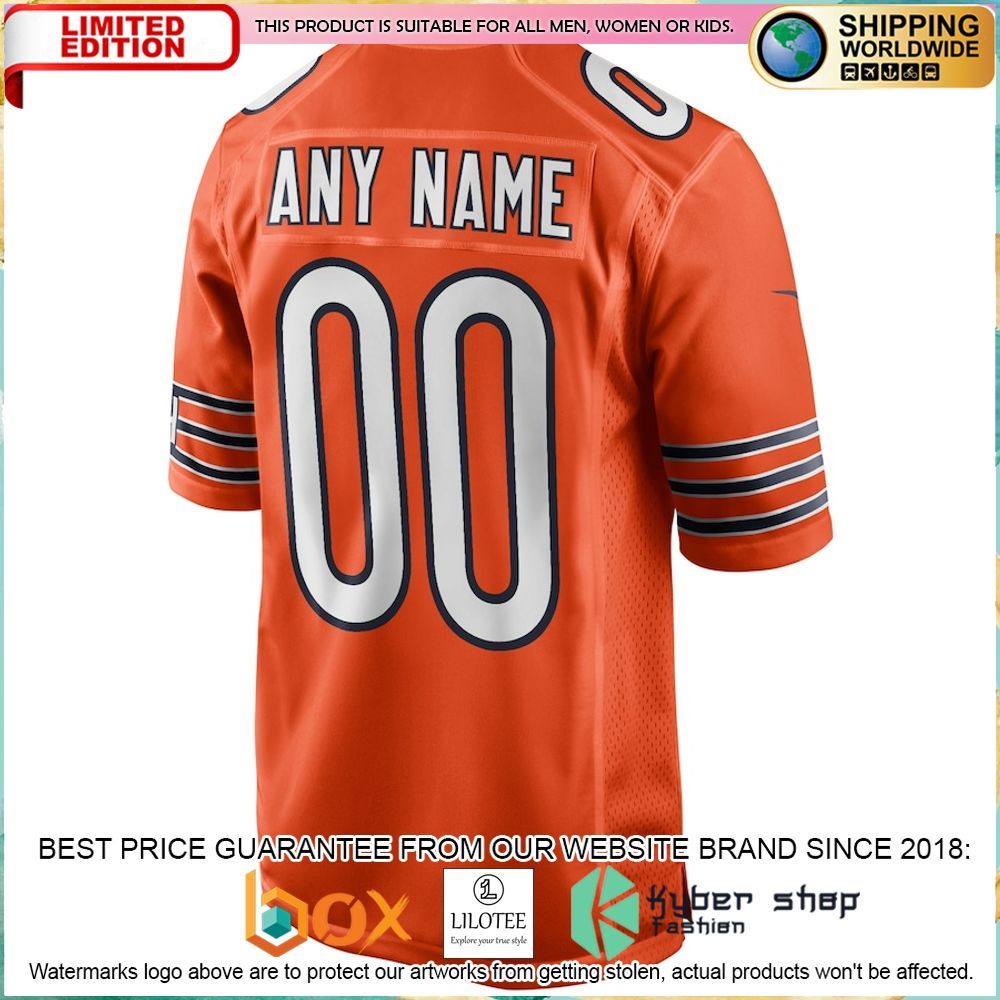 chicago bears nike youth alternate custom orange football jersey 3 231