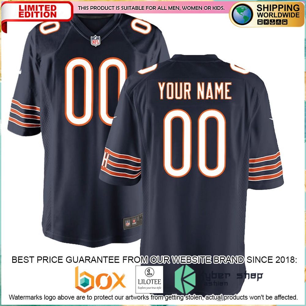 chicago bears nike youth custom navy football jersey 1 617