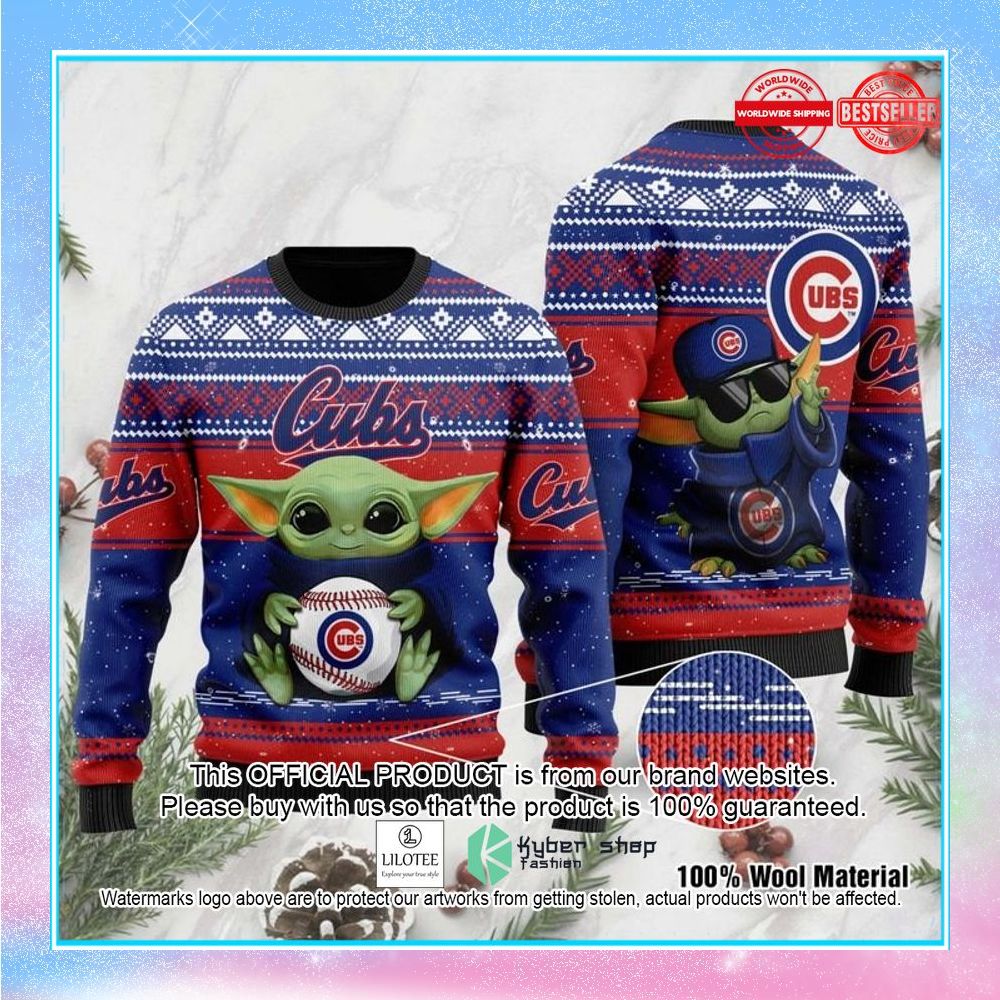 chicago cubs baby yoda christmas sweater 1 878