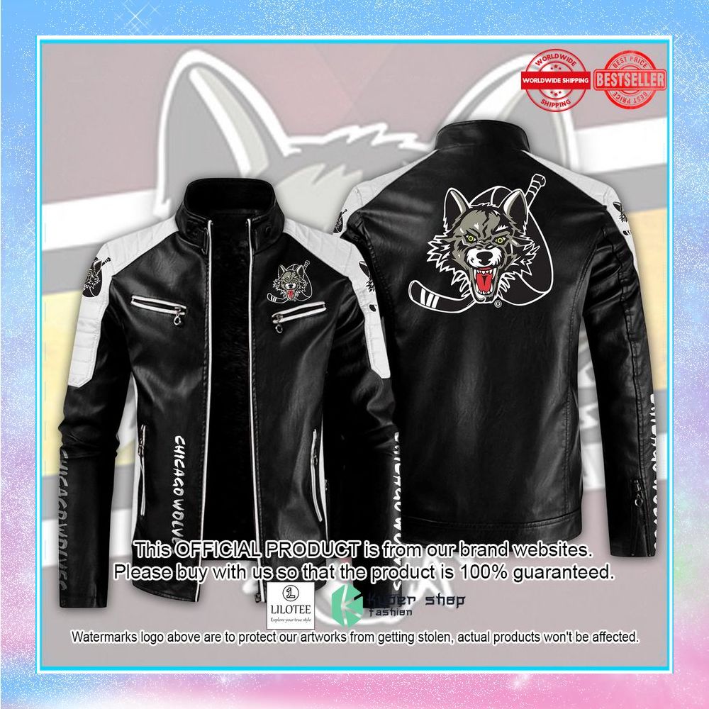 chicago wolves motor block leather jacket 1 906