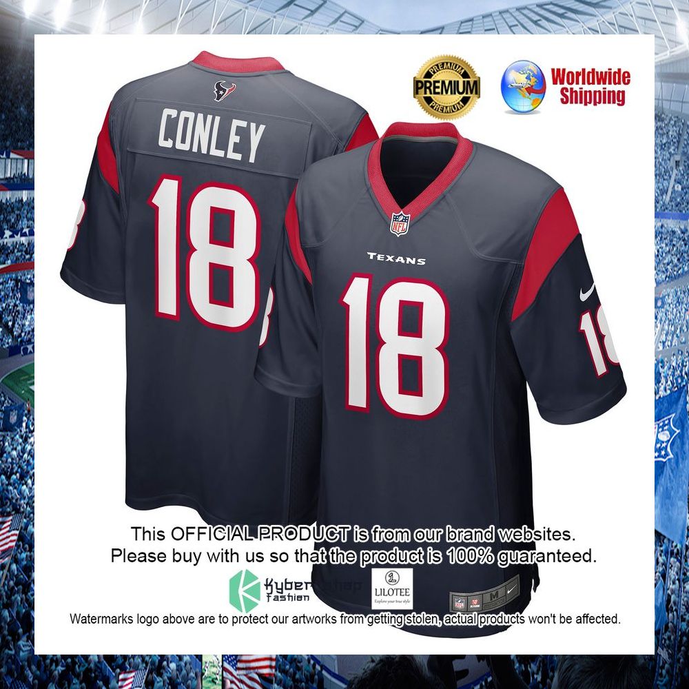 chris conley houston texans nike navy football jersey 1 806