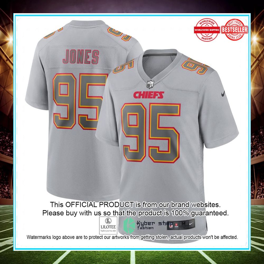 chris jones kansas city chiefs nike atmosphere fashion game gray football jersey 1 635