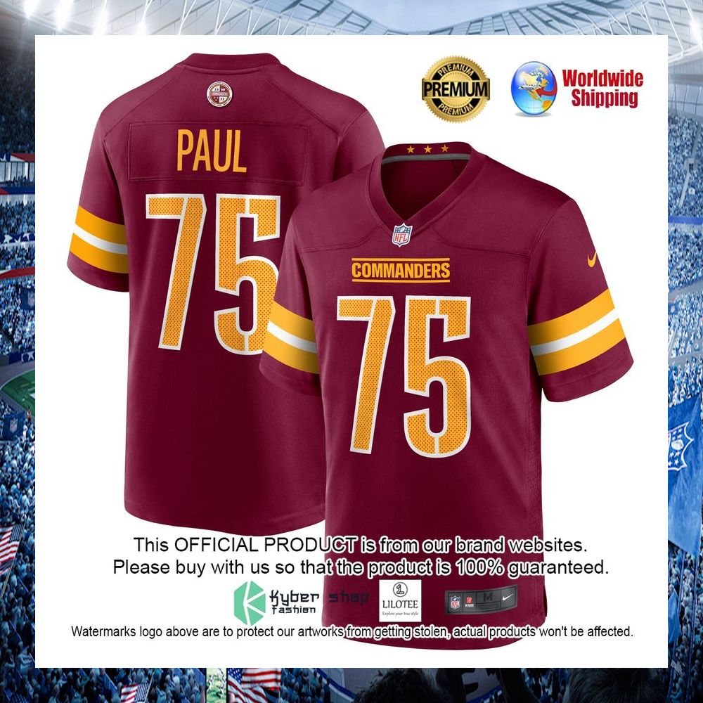 chris paul washington commanders nike burgundy football jersey 1 557