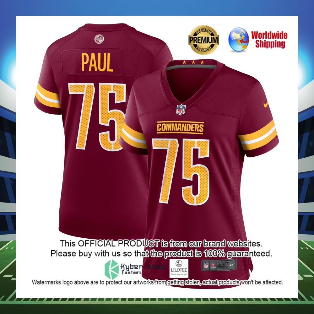 chris paul washington commanders nike womens player game burgundy football jersey 1 621