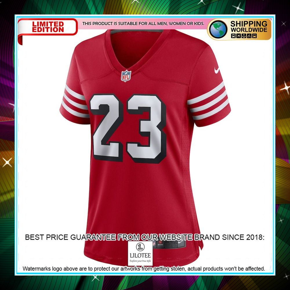 christian mccaffrey san francisco 49ers womens alternate player scarlet football jersey 2 266