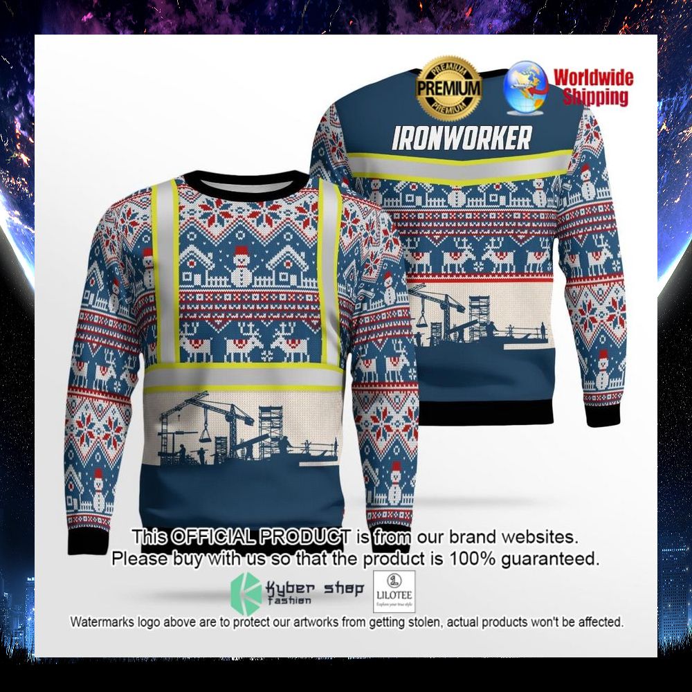 christmas ironworkers ugly sweater 1 858