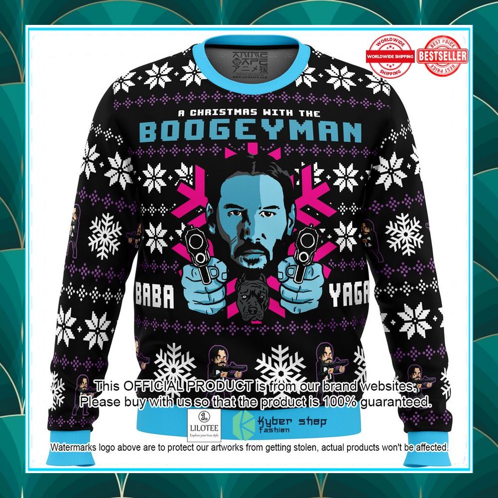 christmas with the boogeyman john wick ugly christmas sweater 1 443