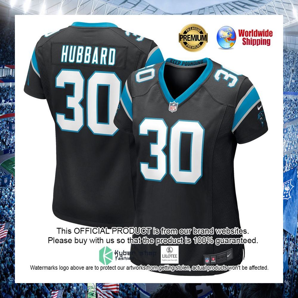 chuba hubbard carolina panthers nike womens black football jersey 1 619