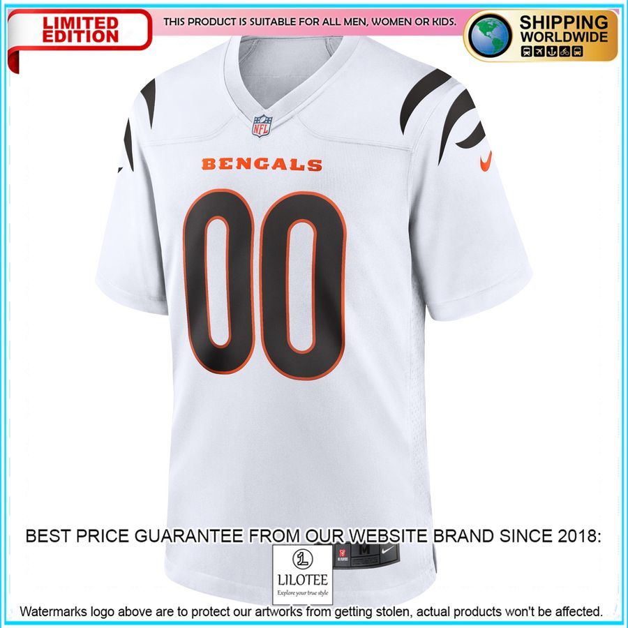 cincinnati bengals custom white football jersey 2 840