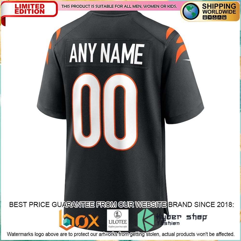 cincinnati bengals nike super bowl lvi custom black football jersey 3 292