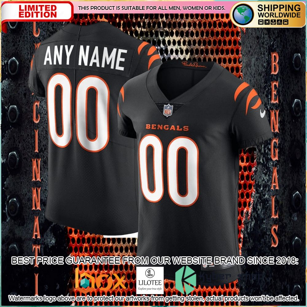 cincinnati bengals nike vapor elite custom black football jersey 1 603