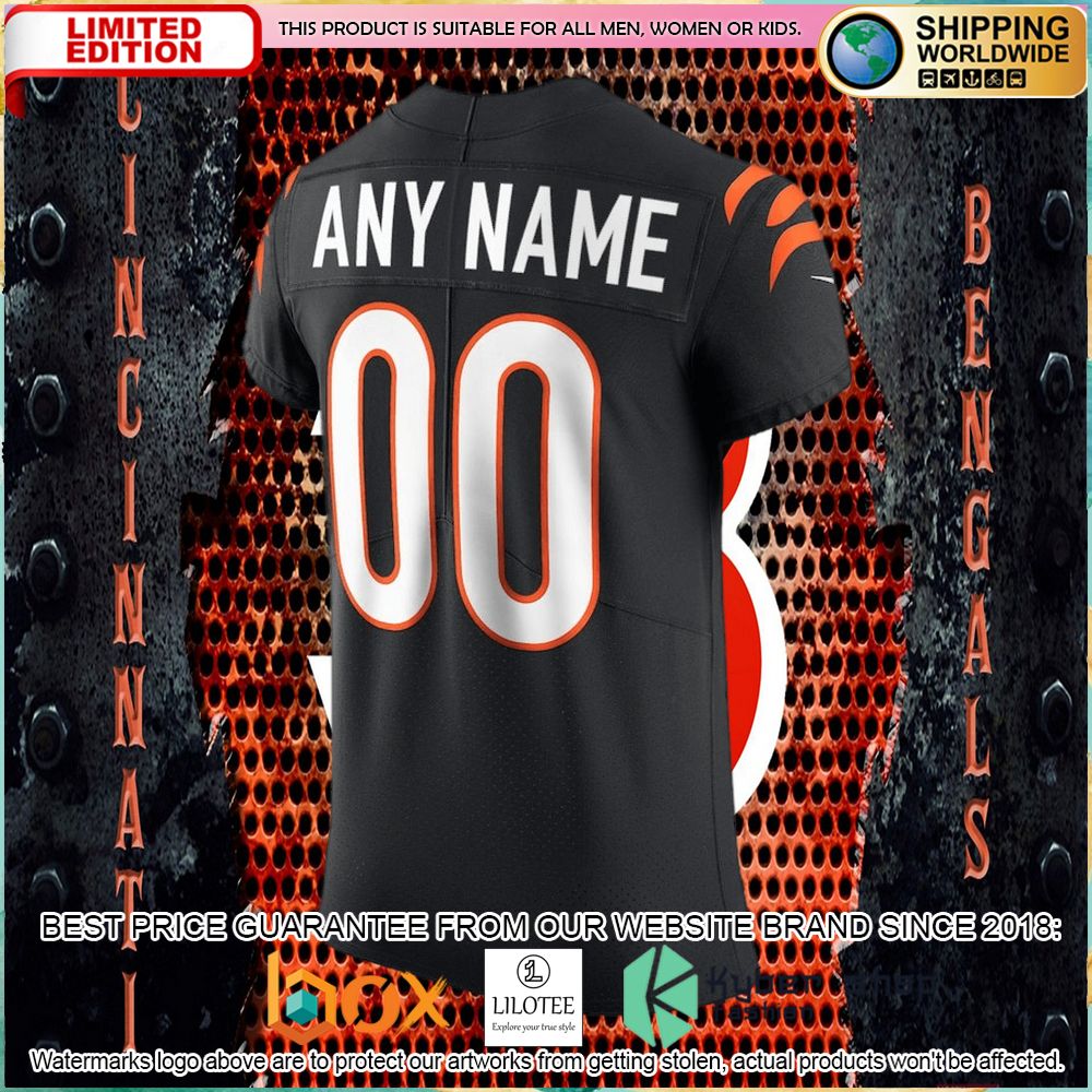 cincinnati bengals nike vapor elite custom black football jersey 3 411